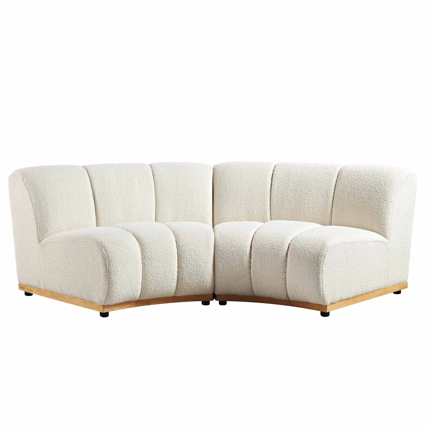 Granvia Ecru Boucle Modular Sofa, 2-Seater Curved Sofa 8 Granvia Ecru Boucle Modular Sofa, 2-Seater Curved Sofa - Image 8