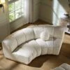 Granvia Ecru Boucle Modular Sofa, 2-Seater Curved Sofa -Daals Store BOSF 9381 BEIGE BOU CURVED 2ST main