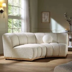 Granvia Ecru Boucle Modular Sofa, 2-Seater Curved Sofa 11 Granvia Ecru Boucle Modular Sofa, 2-Seater Curved Sofa -Daals Store BOSF 9381 BEIGE BOU CURVED 2ST scene1