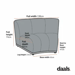 Granvia Moss Green Velvet Modular Sofa, 1-Seater Curved Sofa 16 Granvia Moss Green Velvet Modular Sofa, 1-Seater Curved Sofa -Daals Store BOSF 9381 CORNER CHART 1