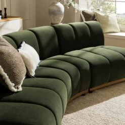 Granvia Moss Green Velvet Modular Sofa, 3-Seater Corner Sofa 17 Granvia Moss Green Velvet Modular Sofa, 3-Seater Corner Sofa -Daals Store BOSF 9381 MOSS VEL 3ST CORNER scene3