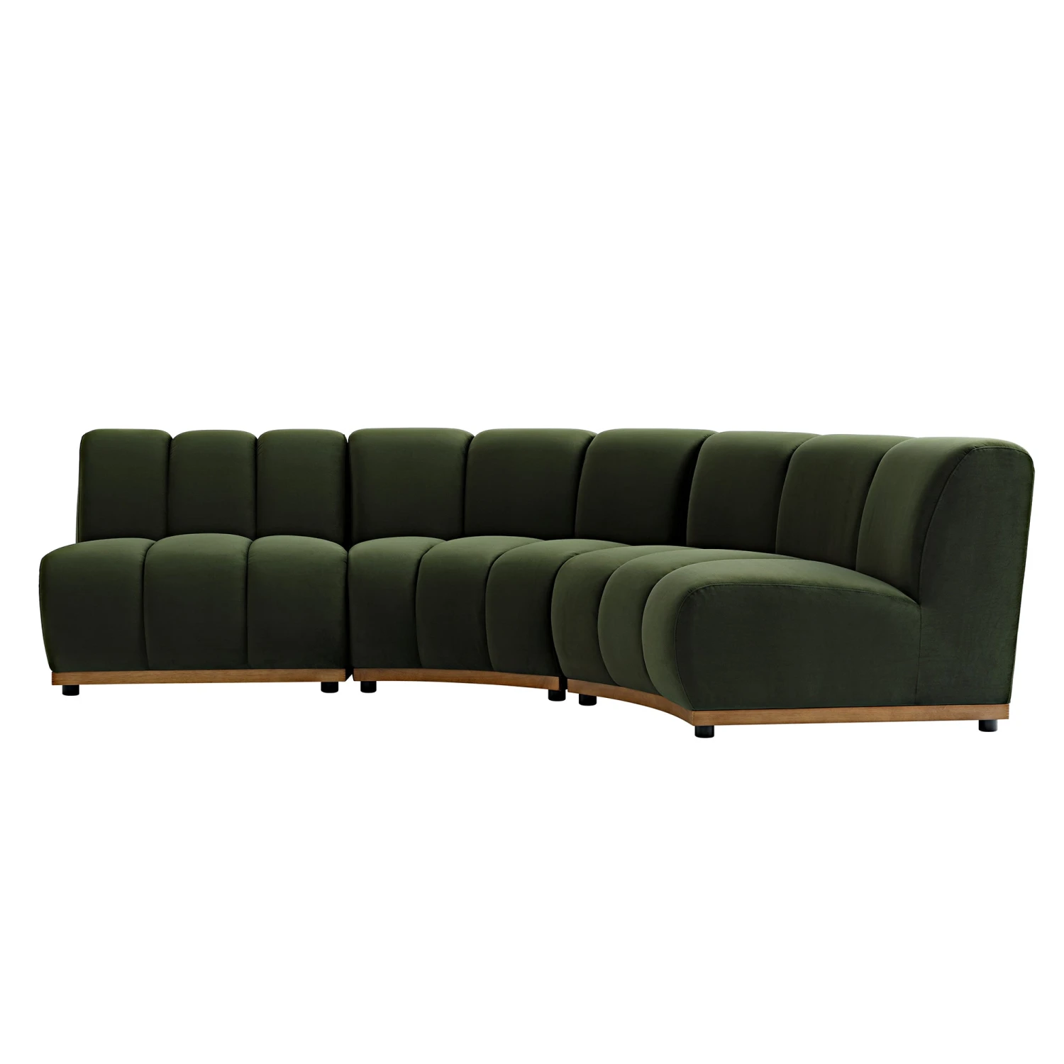Granvia Moss Green Velvet Modular Sofa, 3-Seater L-Shaped Sofa 2 Granvia Moss Green Velvet Modular Sofa, 3-Seater L-Shaped Sofa - Image 2
