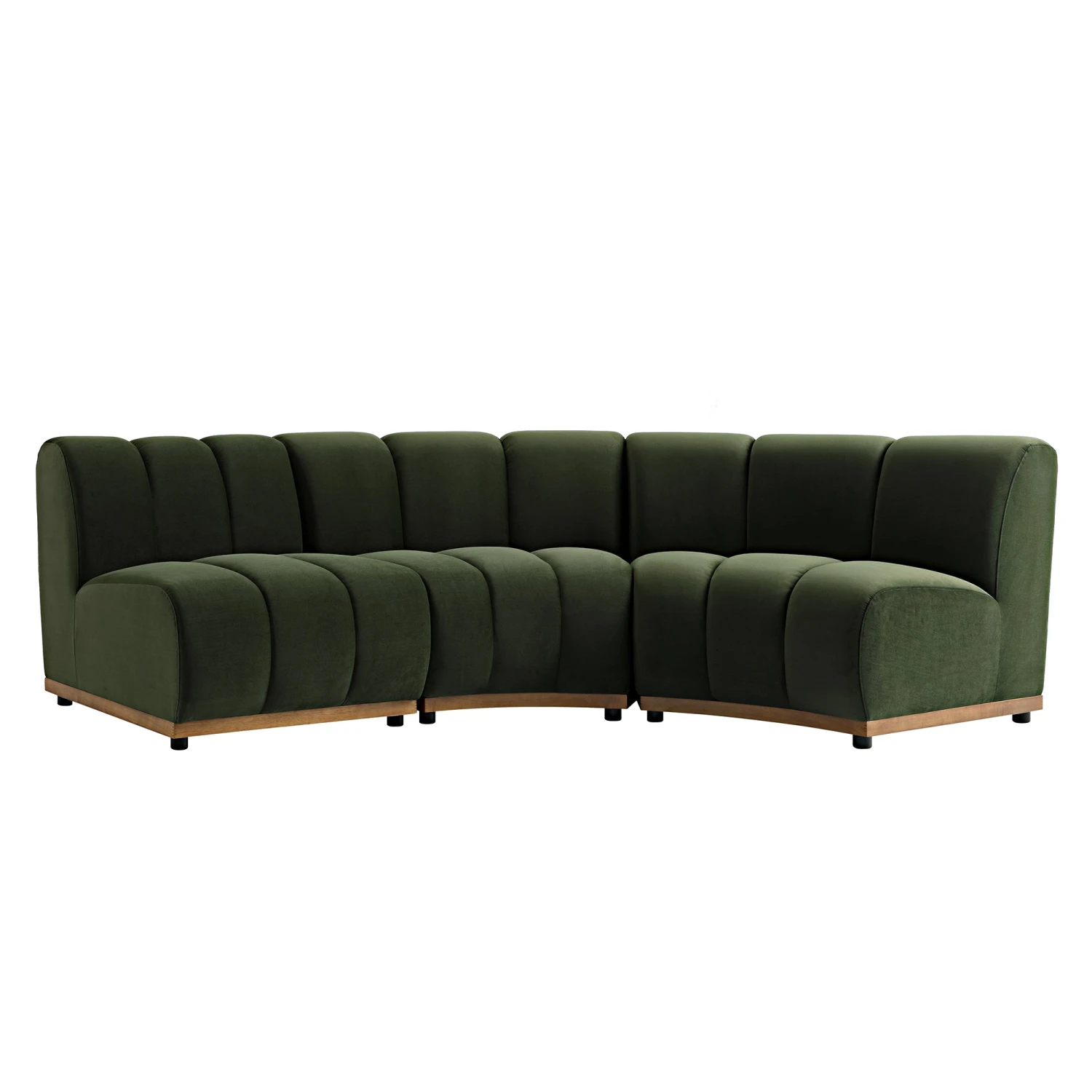 Granvia Moss Green Velvet Modular Sofa, 3-Seater L-Shaped Sofa 5 Granvia Moss Green Velvet Modular Sofa, 3-Seater L-Shaped Sofa - Image 5