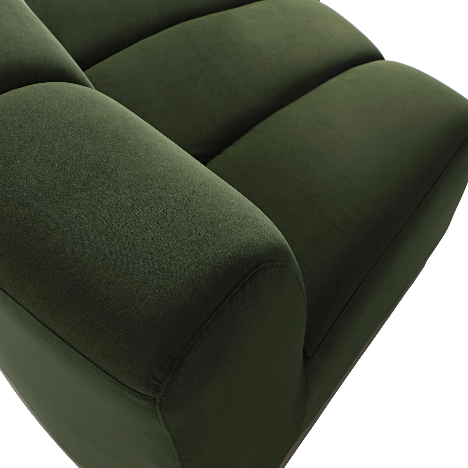 Granvia Moss Green Velvet Modular Sofa, 3-Seater L-Shaped Sofa 8 Granvia Moss Green Velvet Modular Sofa, 3-Seater L-Shaped Sofa - Image 8