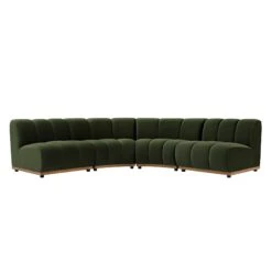 Granvia Moss Green Velvet Modular Sofa, 4-Seater Large Corner Sofa 11 Granvia Moss Green Velvet Modular Sofa, 4-Seater Large Corner Sofa -Daals Store BOSF 9381 MOSS VEL 4ST CORNER WB2