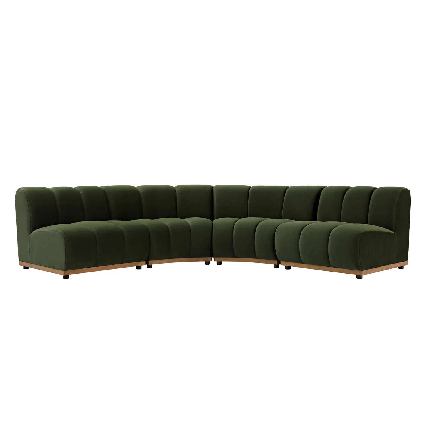Granvia Moss Green Velvet Modular Sofa, 4-Seater Large Corner Sofa 2 Granvia Moss Green Velvet Modular Sofa, 4-Seater Large Corner Sofa - Image 2