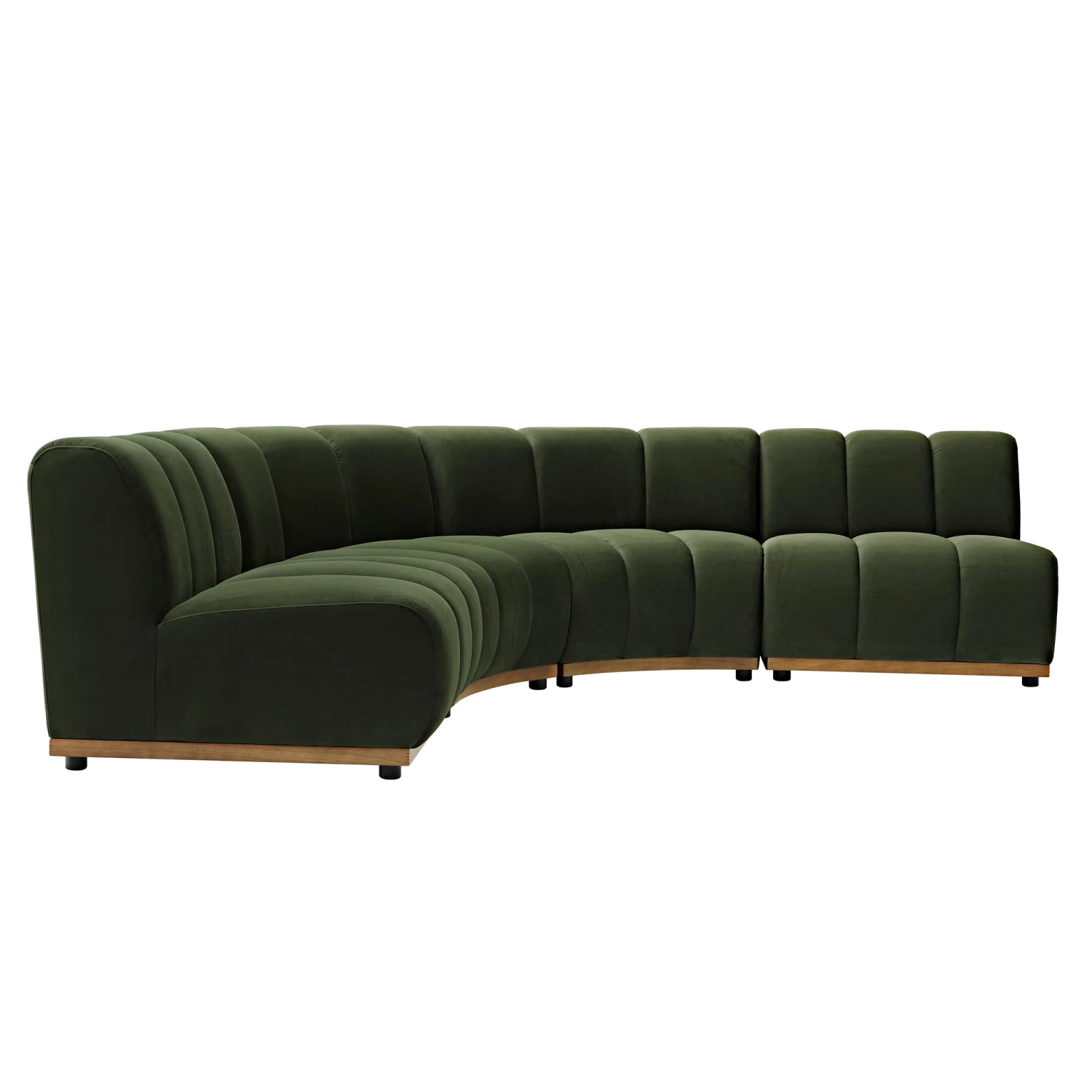 Granvia Moss Green Velvet Modular Sofa, 4-Seater Large Corner Sofa 5 Granvia Moss Green Velvet Modular Sofa, 4-Seater Large Corner Sofa - Image 5