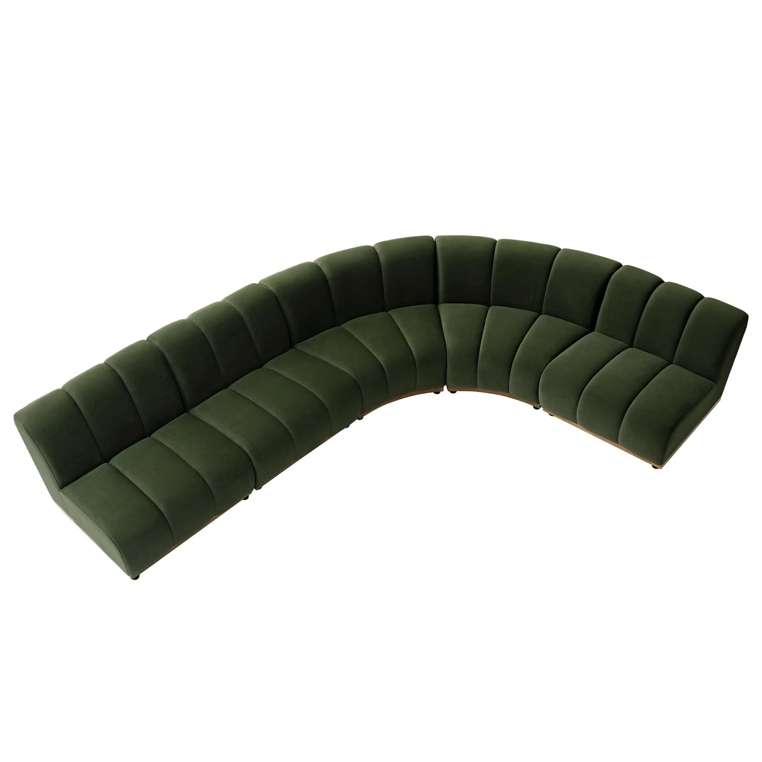 Granvia Moss Green Velvet Modular Sofa, 5-Seater Grand L-Shaped Sofa 1 Granvia Moss Green Velvet Modular Sofa, 5-Seater Grand L-Shaped Sofa