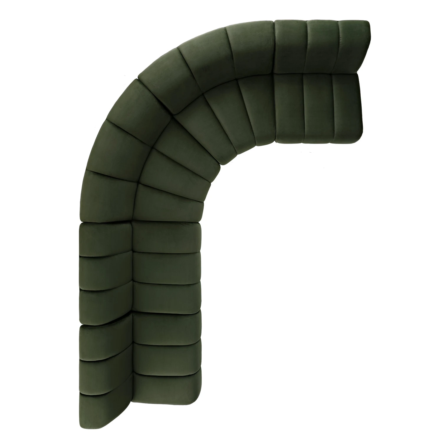 Granvia Moss Green Velvet Modular Sofa, 5-Seater Grand L-Shaped Sofa 2 Granvia Moss Green Velvet Modular Sofa, 5-Seater Grand L-Shaped Sofa - Image 2