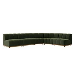 Granvia Moss Green Velvet Modular Sofa, 5-Seater Grand L-Shaped Sofa 13 Granvia Moss Green Velvet Modular Sofa, 5-Seater Grand L-Shaped Sofa -Daals Store BOSF 9381 MOSS VEL 5ST LS WB3