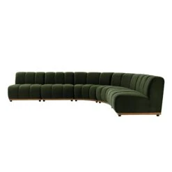 Granvia Moss Green Velvet Modular Sofa, 5-Seater Grand L-Shaped Sofa 14 Granvia Moss Green Velvet Modular Sofa, 5-Seater Grand L-Shaped Sofa -Daals Store BOSF 9381 MOSS VEL 5ST LS WB4
