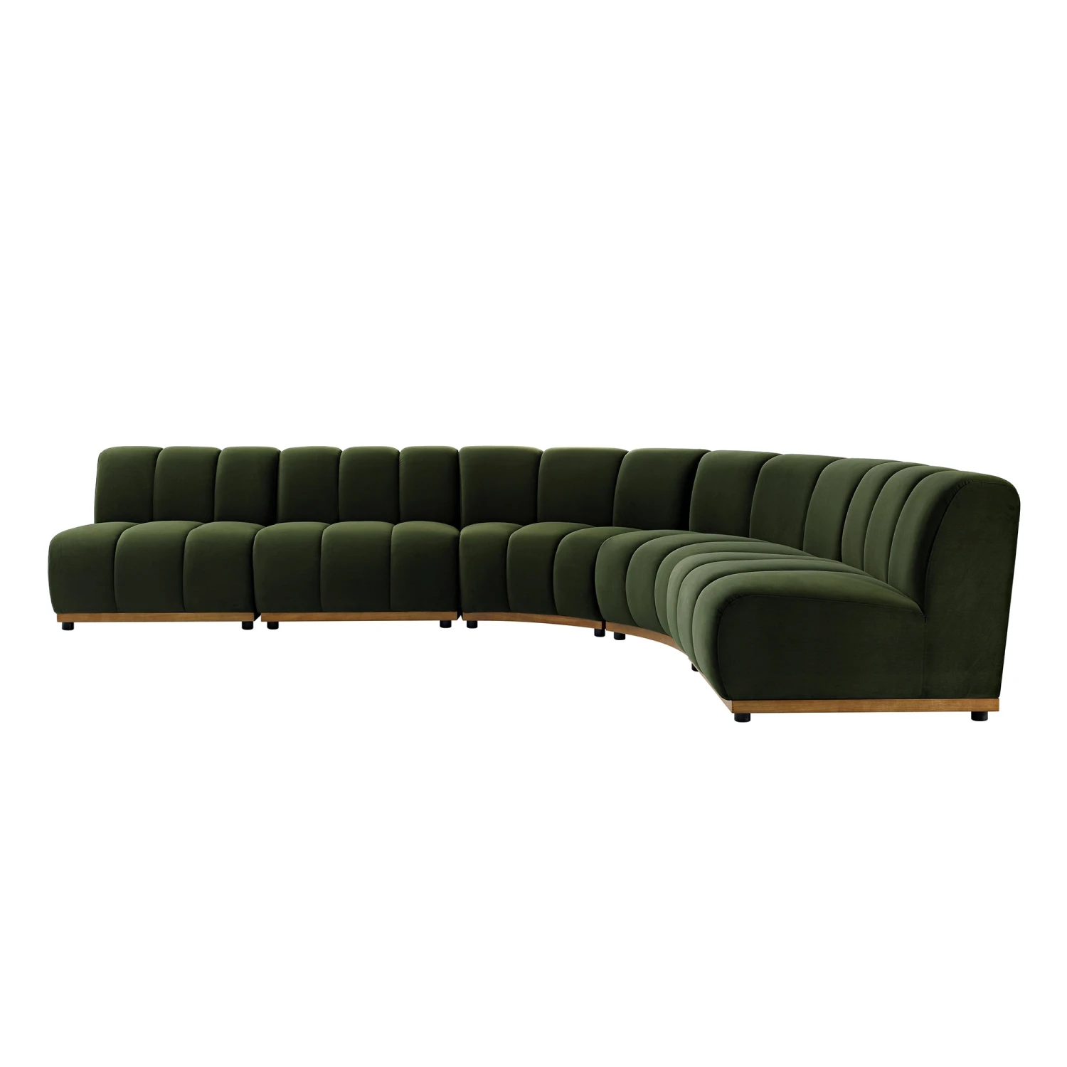Granvia Moss Green Velvet Modular Sofa, 5-Seater Grand L-Shaped Sofa 5 Granvia Moss Green Velvet Modular Sofa, 5-Seater Grand L-Shaped Sofa - Image 5