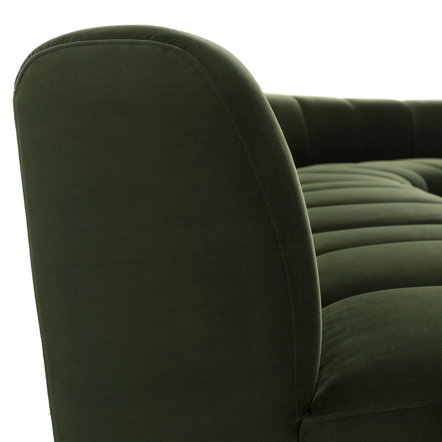 Granvia Moss Green Velvet Modular Sofa, 5-Seater Grand L-Shaped Sofa 7 Granvia Moss Green Velvet Modular Sofa, 5-Seater Grand L-Shaped Sofa - Image 7