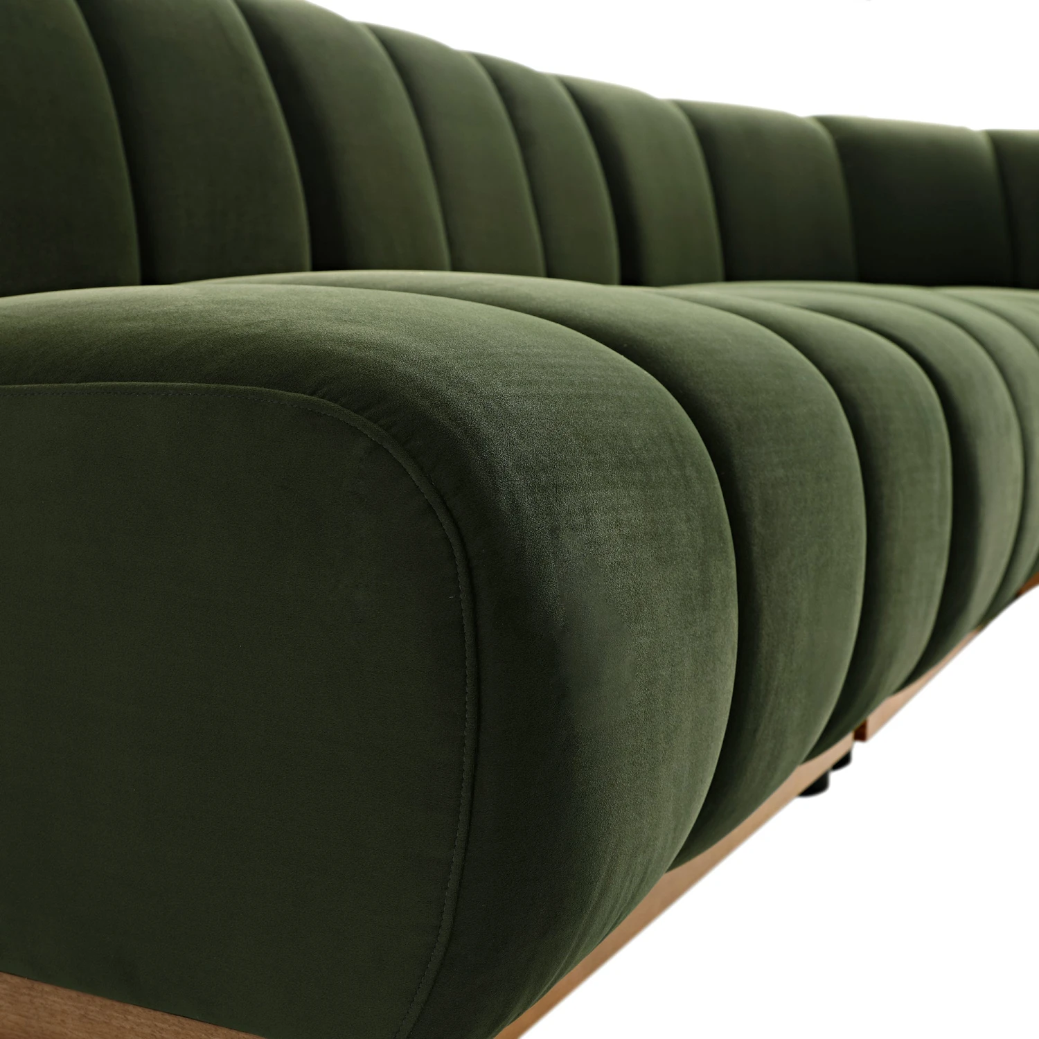 Granvia Moss Green Velvet Modular Sofa, 5-Seater Grand L-Shaped Sofa 8 Granvia Moss Green Velvet Modular Sofa, 5-Seater Grand L-Shaped Sofa - Image 8
