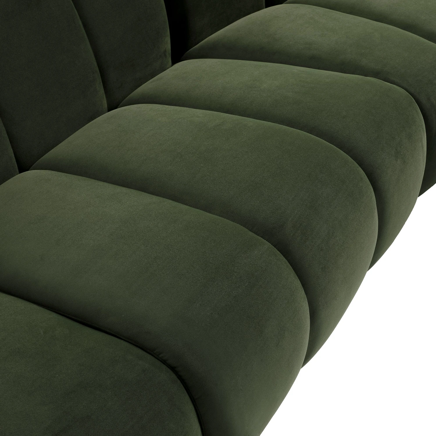 Granvia Moss Green Velvet Modular Sofa, 5-Seater Grand L-Shaped Sofa 9 Granvia Moss Green Velvet Modular Sofa, 5-Seater Grand L-Shaped Sofa - Image 9
