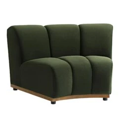Granvia Moss Green Velvet Modular Sofa, 1-Seater Curved Sofa 14 Granvia Moss Green Velvet Modular Sofa, 1-Seater Curved Sofa -Daals Store BOSF 9381 MOSS VEL CORNER WB1
