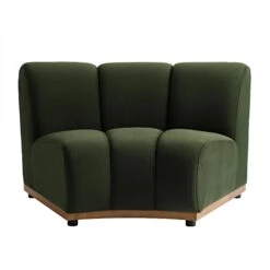 Granvia Moss Green Velvet Modular Sofa, 1-Seater Curved Sofa 15 Granvia Moss Green Velvet Modular Sofa, 1-Seater Curved Sofa -Daals Store BOSF 9381 MOSS VEL CORNER WB2