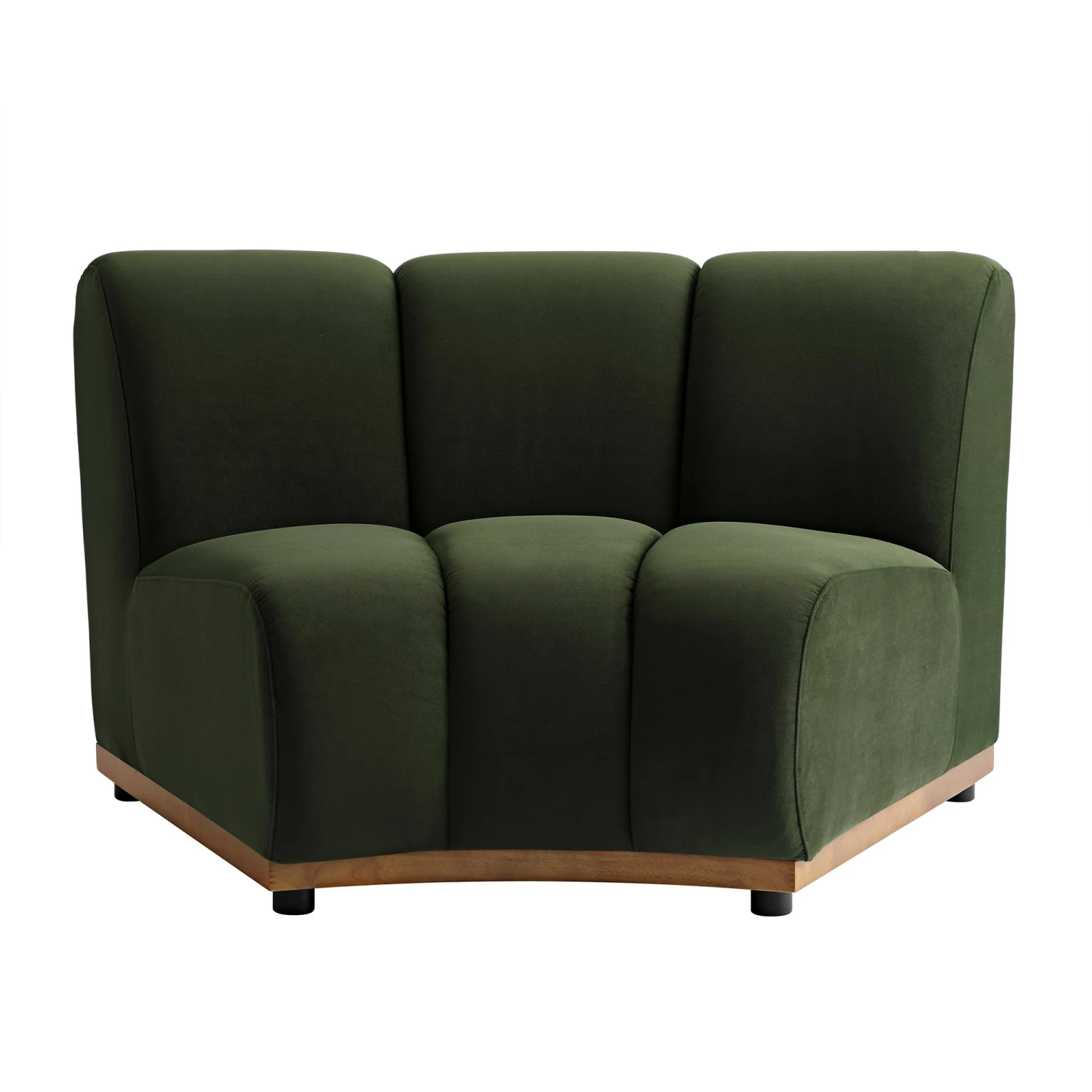 Granvia Moss Green Velvet Modular Sofa, 1-Seater Curved Sofa 5 Granvia Moss Green Velvet Modular Sofa, 1-Seater Curved Sofa - Image 5