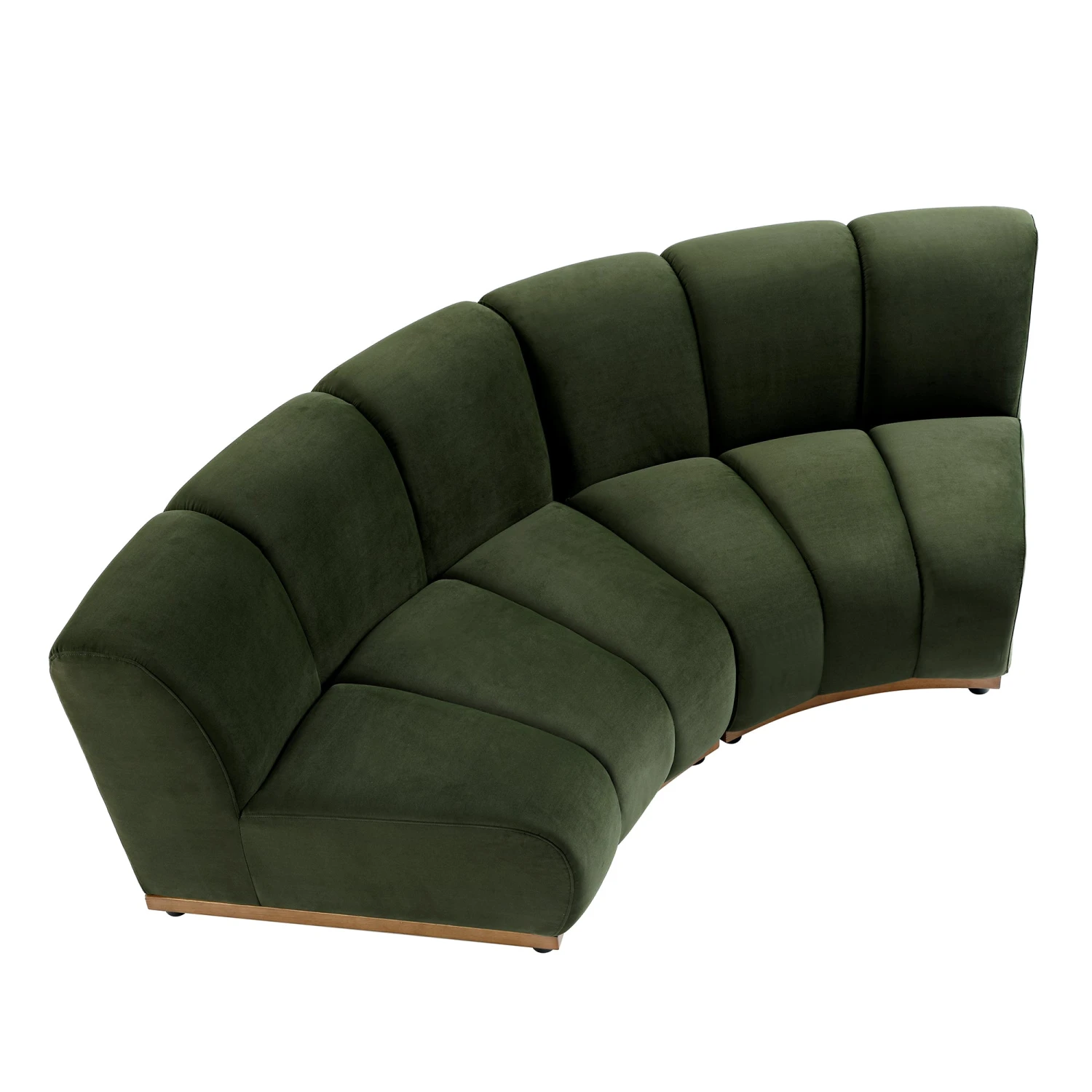 Granvia Moss Green Velvet Modular Sofa, 2-Seater Curved Sofa 5 Granvia Moss Green Velvet Modular Sofa, 2-Seater Curved Sofa - Image 5