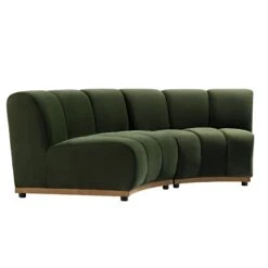 Granvia Moss Green Velvet Modular Sofa, 2-Seater Curved Sofa 21 Granvia Moss Green Velvet Modular Sofa, 2-Seater Curved Sofa -Daals Store BOSF 9381 MOSS VEL CURVED 2ST WB3