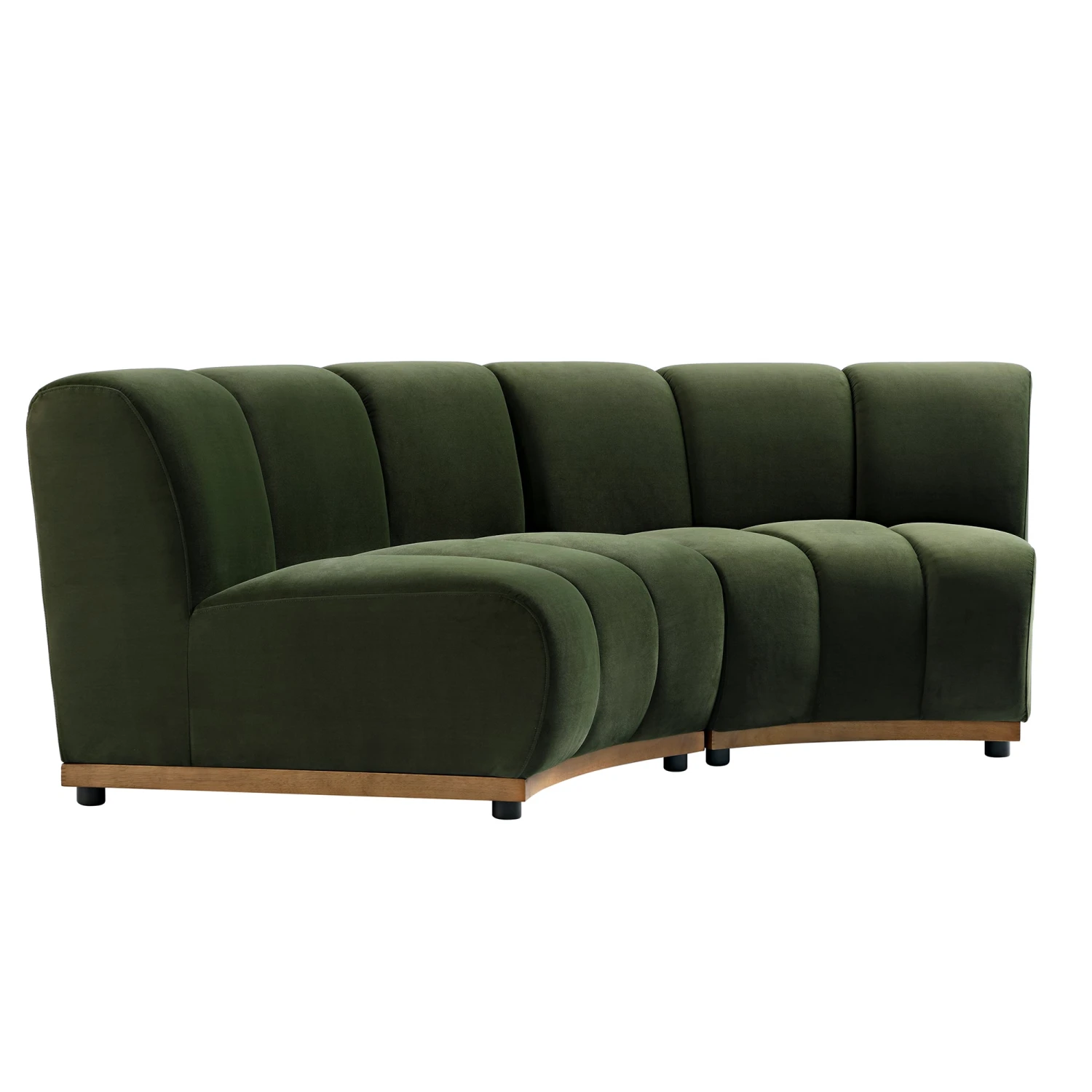 Granvia Moss Green Velvet Modular Sofa, 2-Seater Curved Sofa 8 Granvia Moss Green Velvet Modular Sofa, 2-Seater Curved Sofa - Image 8