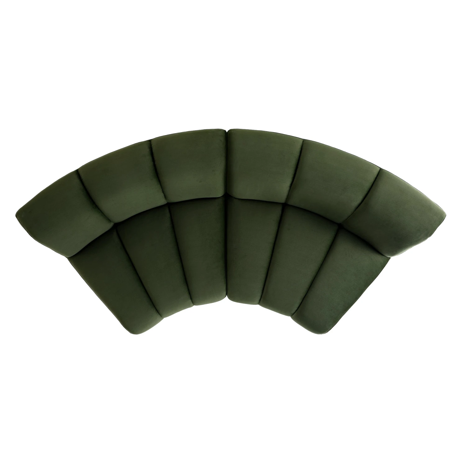 Granvia Moss Green Velvet Modular Sofa, 2-Seater Curved Sofa 9 Granvia Moss Green Velvet Modular Sofa, 2-Seater Curved Sofa - Image 9