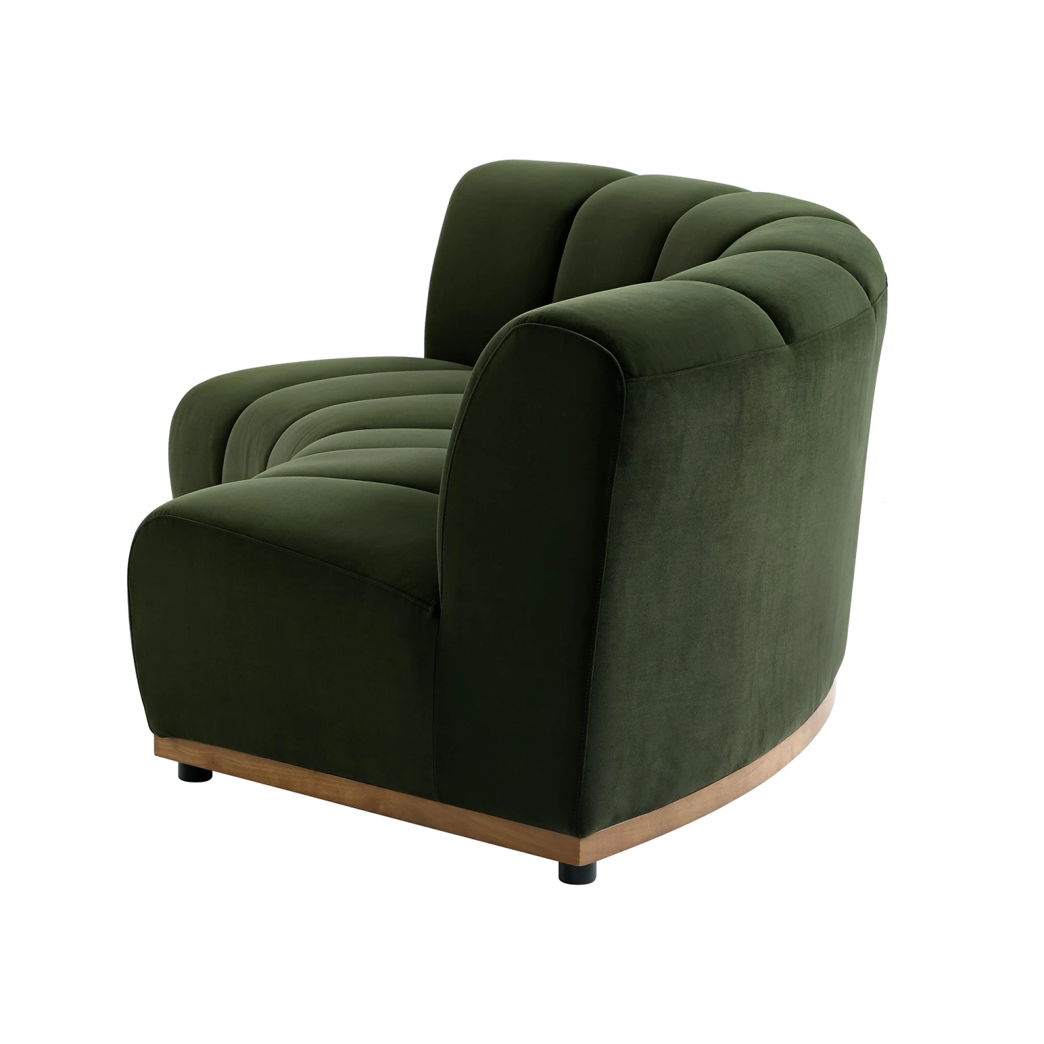 Granvia Moss Green Velvet Modular Sofa, 2-Seater Curved Sofa 11 Granvia Moss Green Velvet Modular Sofa, 2-Seater Curved Sofa - Image 11