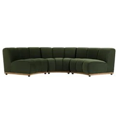 Granvia Moss Green Velvet Modular Sofa, 3-Seater Curved Sofa -Daals Store BOSF 9381 MOSS VEL CURVED 3ST WB2