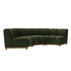 Granvia Moss Green Velvet Modular Sofa, 3-Seater Curved Sofa -Daals Store BOSF 9381 MOSS VEL CURVED 3ST WB4