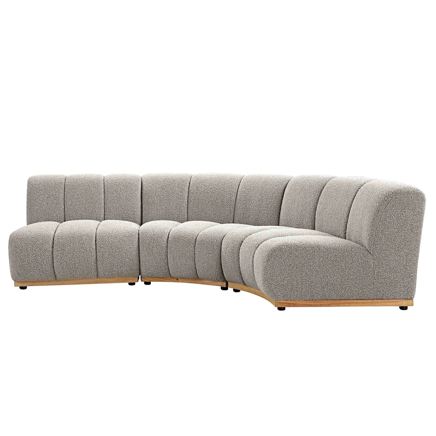 Granvia Taupe Boucle Modular Sofa, 3-Seater L-Shaped Sofa 4 Granvia Taupe Boucle Modular Sofa, 3-Seater L-Shaped Sofa - Image 4