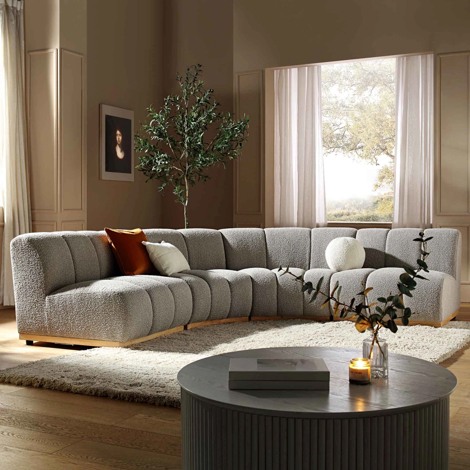 Granvia Taupe Boucle Modular Sofa, 4-Seater Large Corner Sofa 2 Granvia Taupe Boucle Modular Sofa, 4-Seater Large Corner Sofa - Image 2
