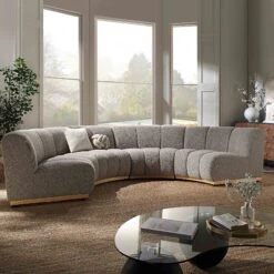 Granvia Taupe Boucle Modular Sofa, 4-Seater Half Circle Sofa -Daals Store BOSF 9381 TAUPE BOU CORNER CURVED 4ST scene1