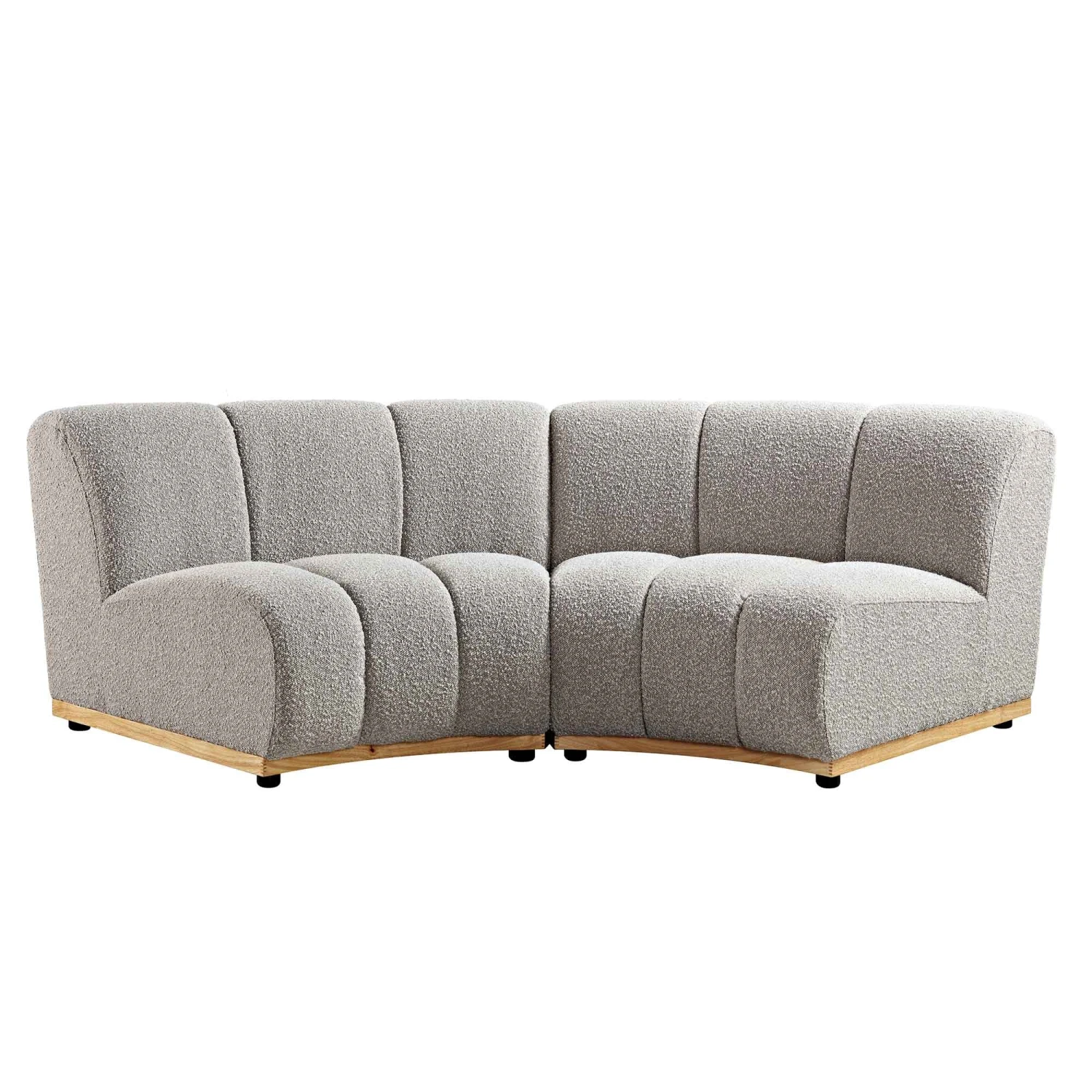 Granvia Taupe Boucle Modular Sofa, 2-Seater Curved Sofa 7 Granvia Taupe Boucle Modular Sofa, 2-Seater Curved Sofa - Image 7