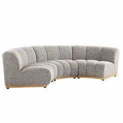Granvia Taupe Boucle Modular Sofa, 3-Seater Curved Sofa -Daals Store BOSF 9381 TAUPE BOU CURVED 3ST WB3