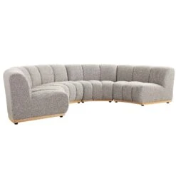 Granvia Taupe Boucle Modular Sofa, 4-Seater Half Circle Sofa -Daals Store BOSF 9381 TAUPE BOU CURVED 4ST WB2