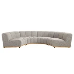 Granvia Taupe Boucle Modular Sofa, 4-Seater Half Circle Sofa -Daals Store BOSF 9381 TAUPE BOU CURVED 4ST WB4