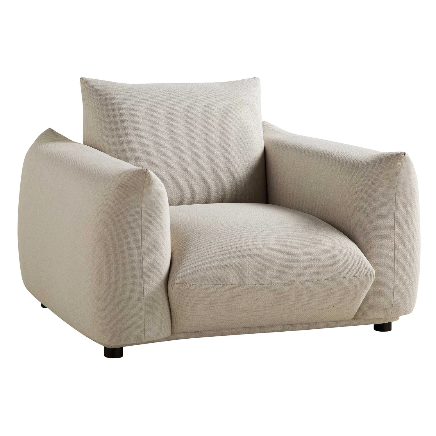 Gianni Armchair, Beige Woven Fabric 6 Gianni Armchair, Beige Woven Fabric - Image 6