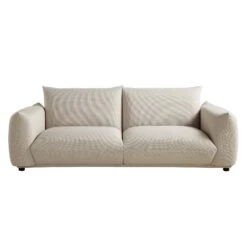 Gianni Three Seater Sofa, Beige Woven Fabric 20 Gianni Three Seater Sofa, Beige Woven Fabric -Daals Store BOSF 9678 BEIGE WOV 3ST WB1