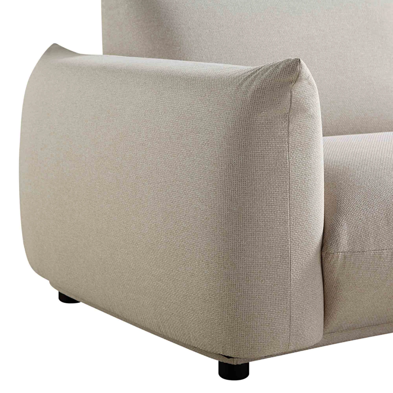 Gianni Three Seater Sofa, Beige Woven Fabric 12 Gianni Three Seater Sofa, Beige Woven Fabric - Image 12