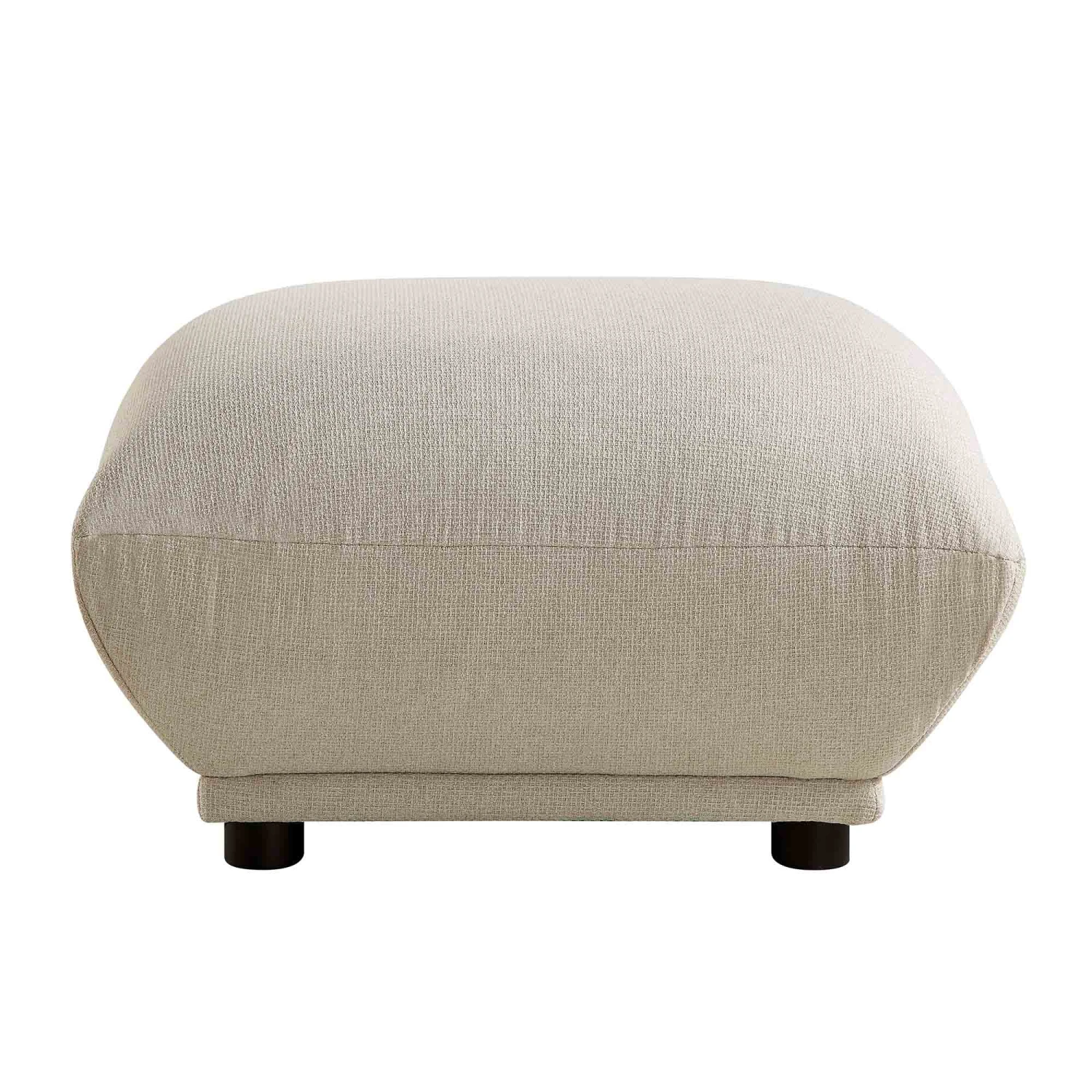 Gianni Pouffe, Beige Woven Fabric 3 Gianni Pouffe, Beige Woven Fabric - Image 3