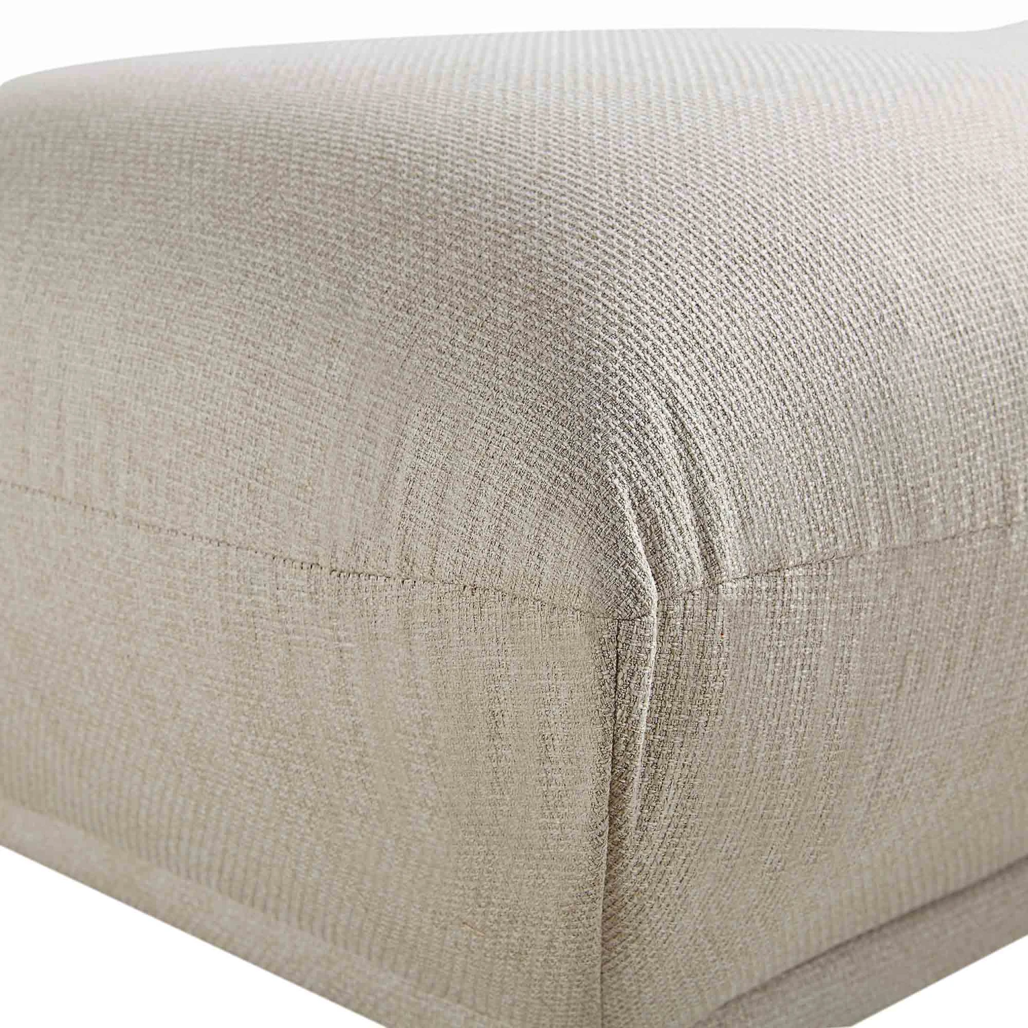 Gianni Pouffe, Beige Woven Fabric 8 Gianni Pouffe, Beige Woven Fabric - Image 8