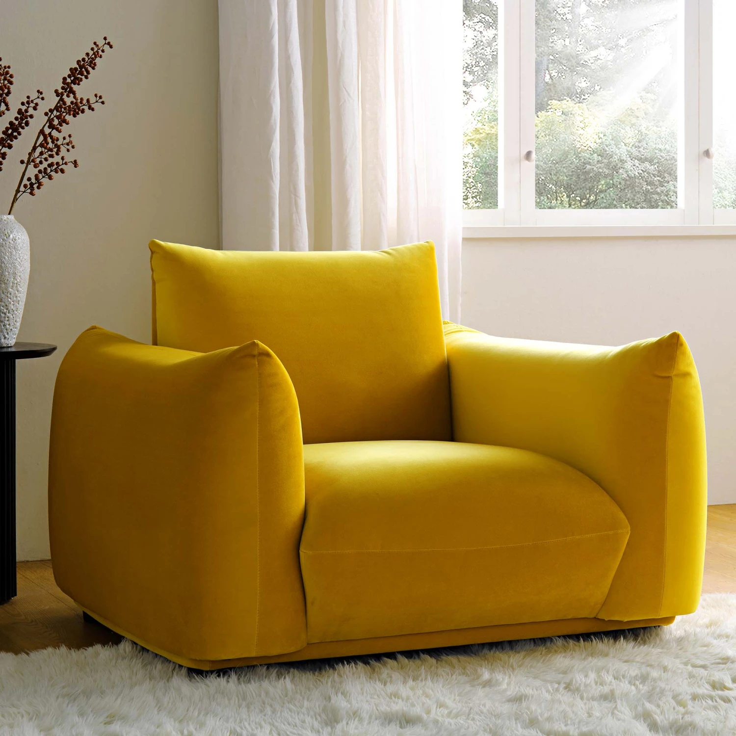 Gianni Armchair, Goldenrod Velvet 1 Gianni Armchair, Goldenrod Velvet