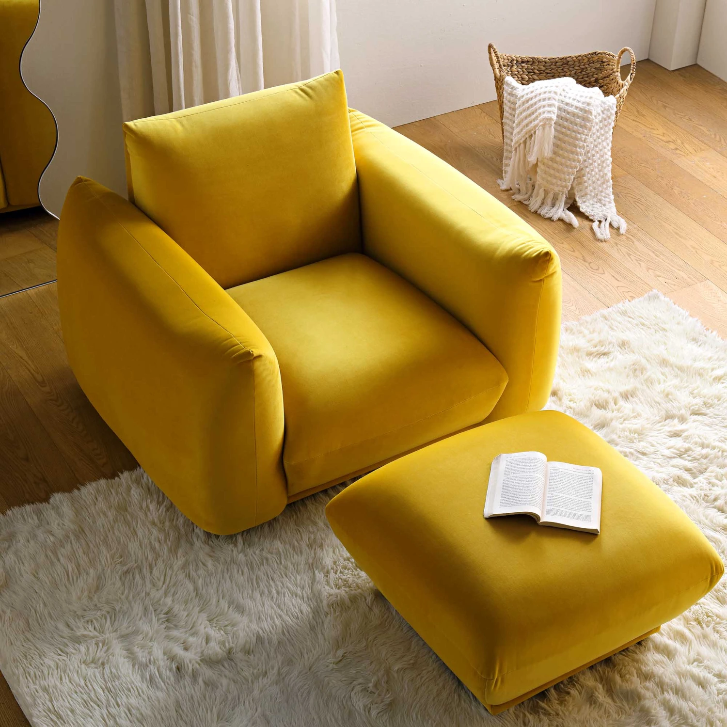 Gianni Armchair, Goldenrod Velvet 4 Gianni Armchair, Goldenrod Velvet - Image 4