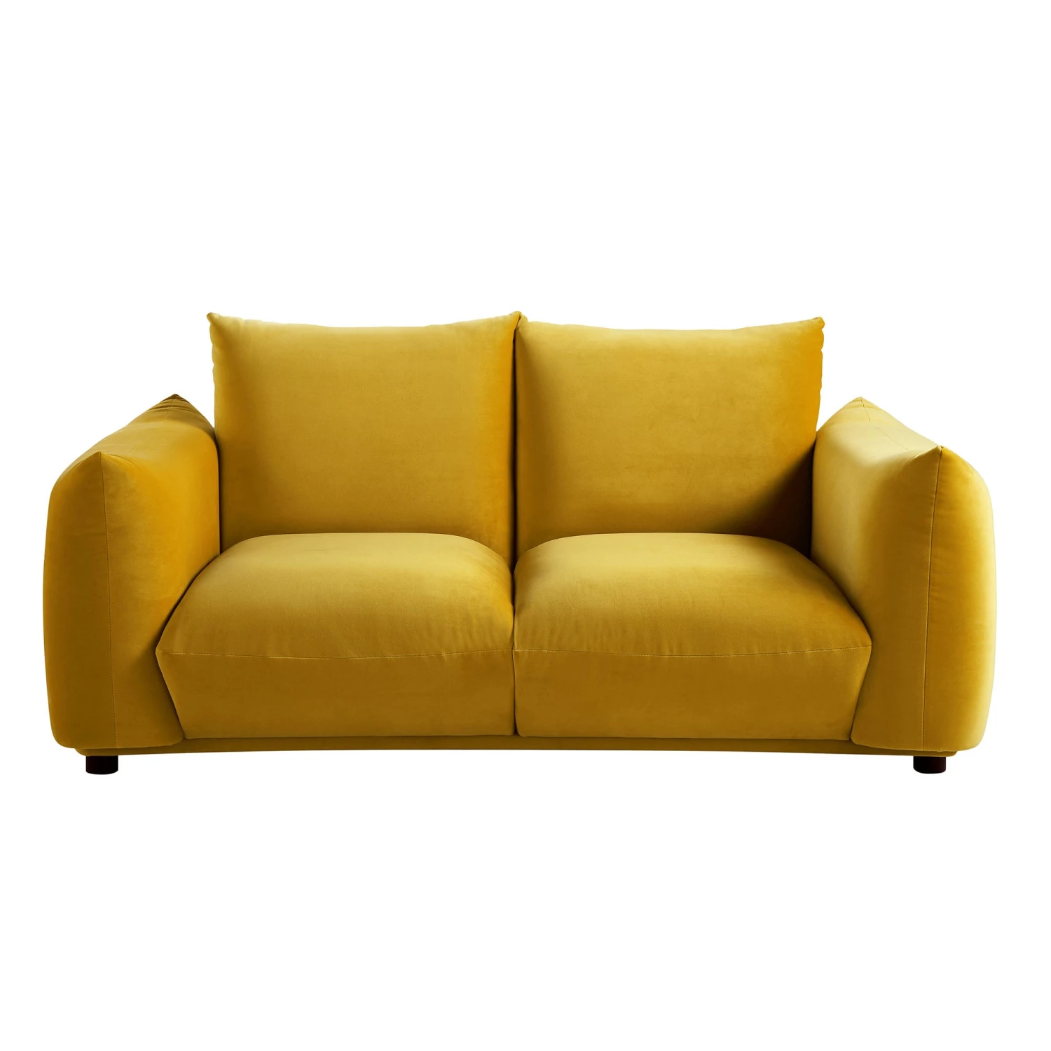 Gianni Two Seater Sofa, Goldenrod Velvet 5 Gianni Two Seater Sofa, Goldenrod Velvet - Image 5