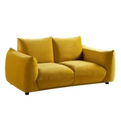 Gianni Two Seater Sofa, Goldenrod Velvet 20 Gianni Two Seater Sofa, Goldenrod Velvet -Daals Store BOSF 9678 GOLD VEL 2ST WB2