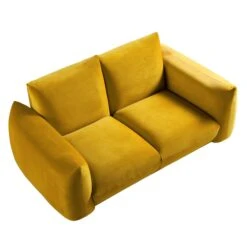 Gianni Two Seater Sofa, Goldenrod Velvet 23 Gianni Two Seater Sofa, Goldenrod Velvet -Daals Store BOSF 9678 GOLD VEL 2ST WB4