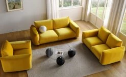 Gianni Two Seater Sofa, Goldenrod Velvet 18 Gianni Two Seater Sofa, Goldenrod Velvet -Daals Store BOSF 9678 GOLD VEL 2ST group scene