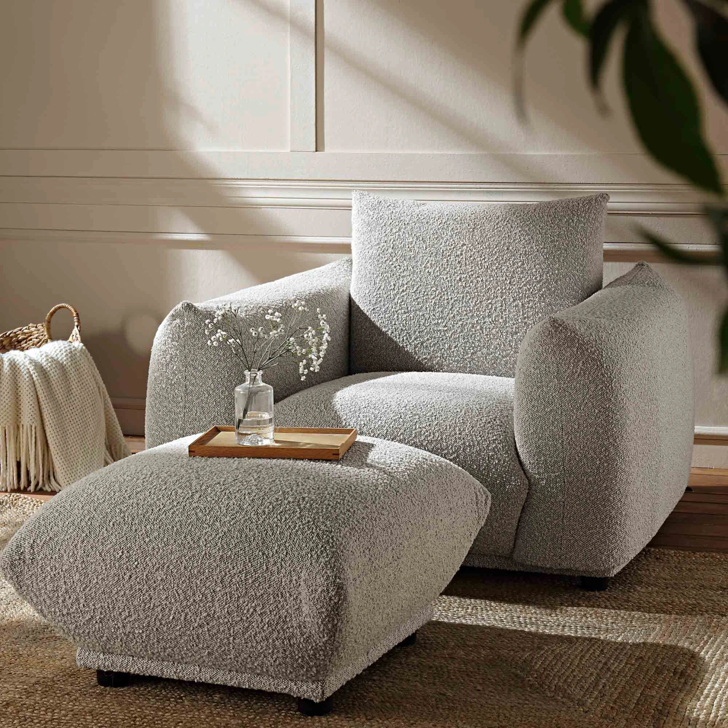Gianni Armchair, Mist Grey Boucle 3 Gianni Armchair, Mist Grey Boucle - Image 3