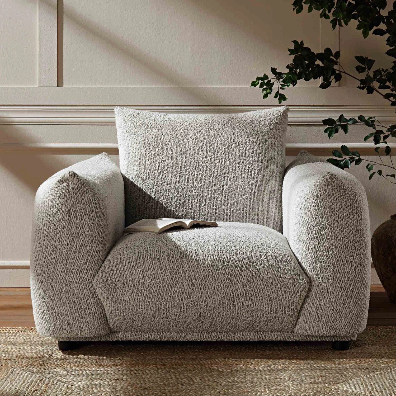 Gianni Armchair, Mist Grey Boucle 2 Gianni Armchair, Mist Grey Boucle - Image 2