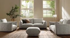 Gianni Three Seater Sofa, Mist Grey Boucle 18 Gianni Three Seater Sofa, Mist Grey Boucle -Daals Store BOSF 9678 GREY BOU 3ST group scene